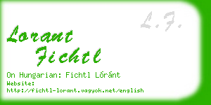 lorant fichtl business card
